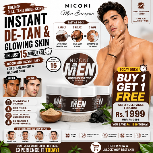 Niconi Men & Women Enzyme De-Tan Pack For Face & Body